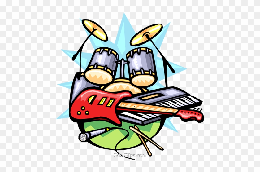 Rock N' Roll Musical Instruments Royalty Free Vector - Rock N' Roll Musical Instruments Royalty Free Vector #1484445