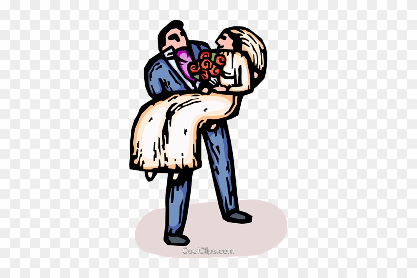 Groom Carrying The Bride Royalty Free Vector Clip Art - Groom Carrying The Bride Royalty Free Vector Clip Art #1484995