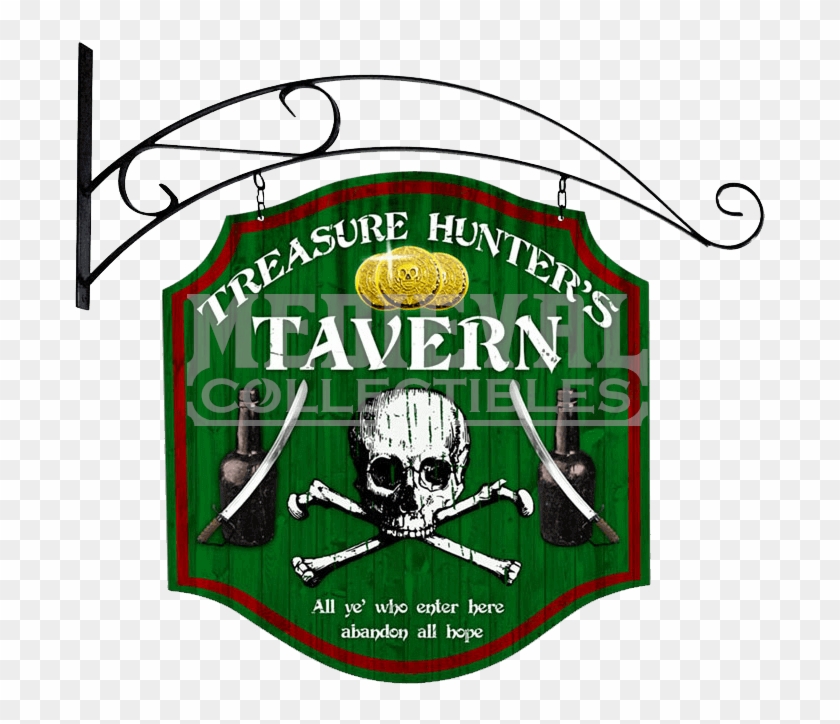 Double Sided Treasure Hunter Tavern Sign - Double Sided Treasure Hunter Tavern Sign #1486573