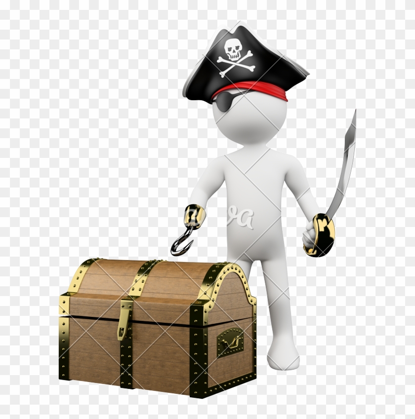 3d Pirate With Treasure - 3d Pirate With Treasure #1486606
