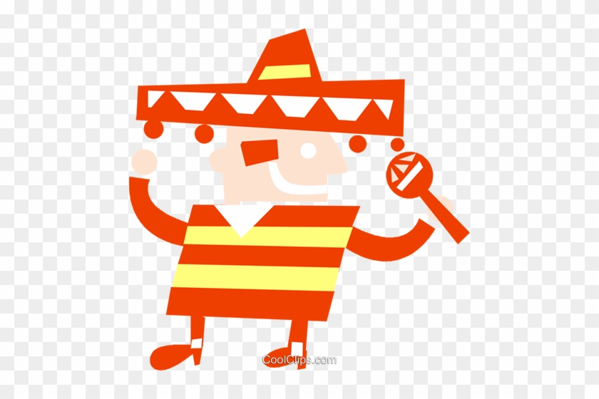 Man With Sombrero And Maracas Royalty Free Vector Clip - Man With Sombrero And Maracas Royalty Free Vector Clip #1487558