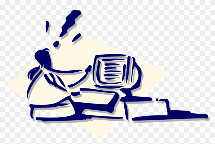Vector Illustration Of Office Worker Frustrated By - Vector Illustration Of Office Worker Frustrated By #1487617