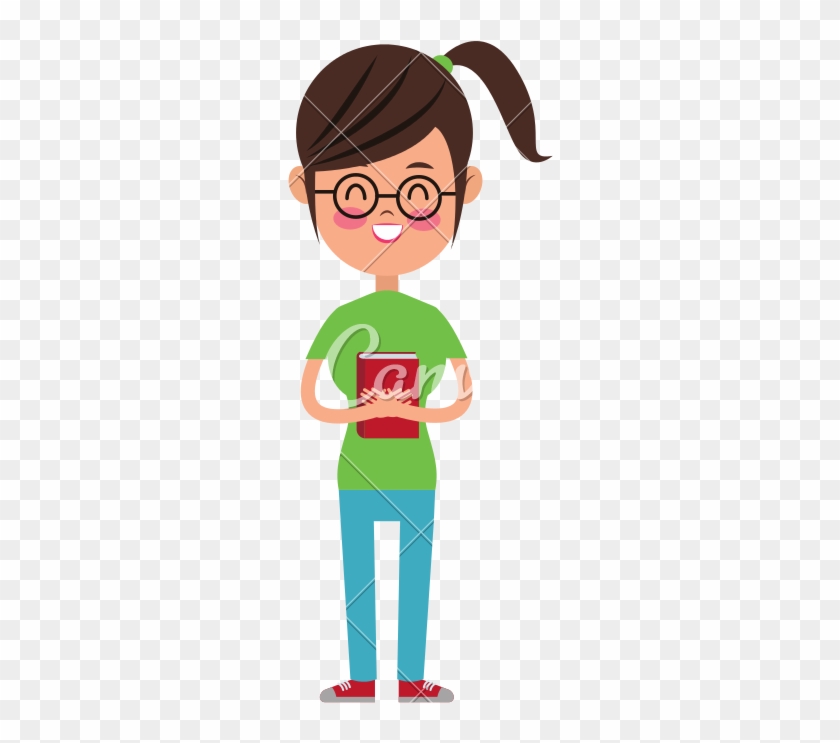 Young Female Student Vector Illustration Icon - Young Female Student Vector Illustration Icon #1487765