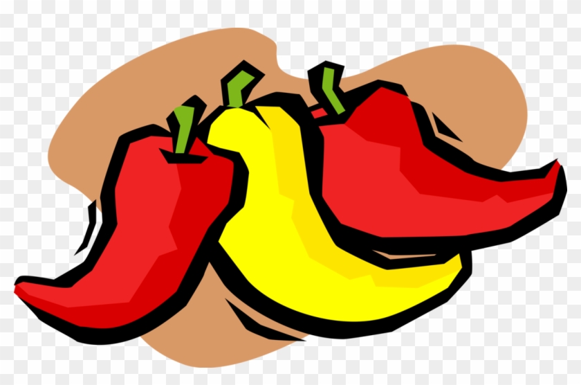 Vector Illustration Of Red And Yellow Hot Chili Peppers - Vector Illustration Of Red And Yellow Hot Chili Peppers #1487957