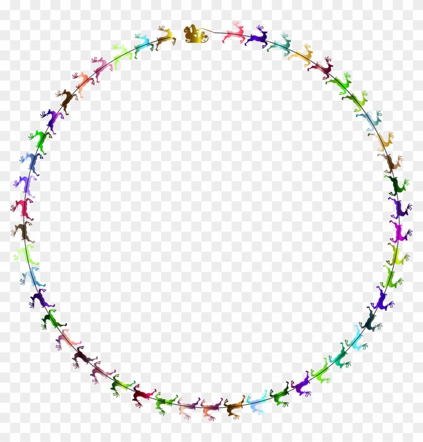 Necklace Clipart Clipart Santa And His Reindeer Frame - Necklace Clipart Clipart Santa And His Reindeer Frame #1489179