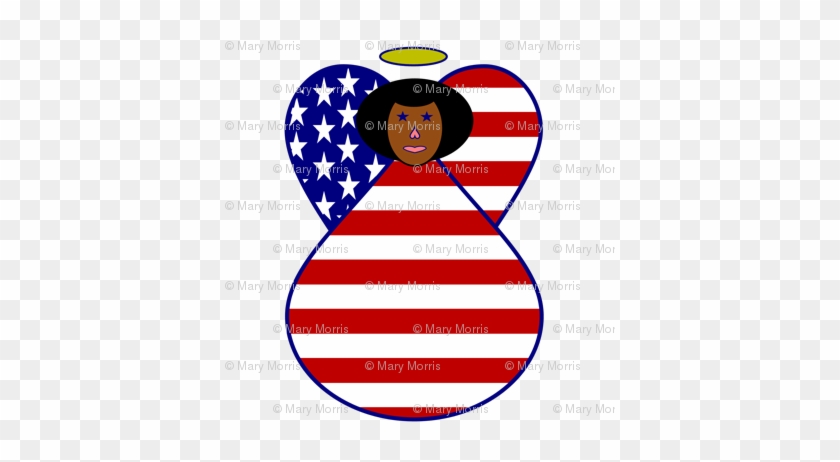 African American Usa Flag Angel - African American Usa Flag Angel #1489407