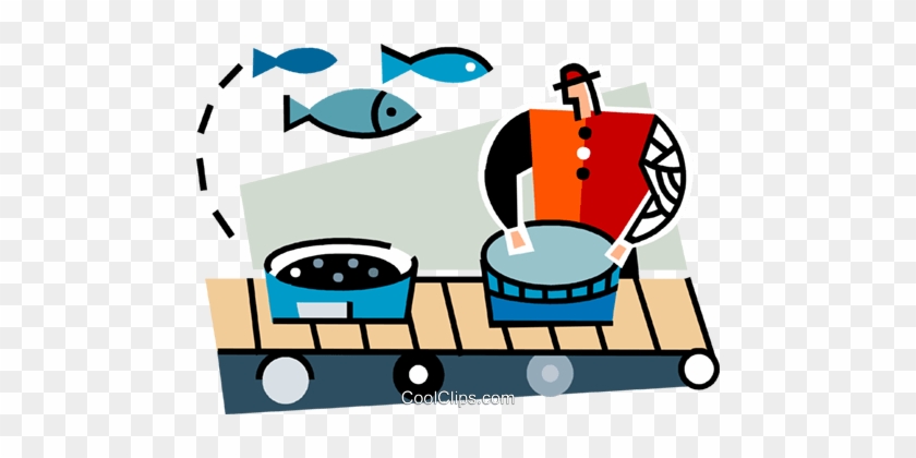 Man Working At A Commercial Fishery Royalty Free Vector - Man Working At A Commercial Fishery Royalty Free Vector #1489838