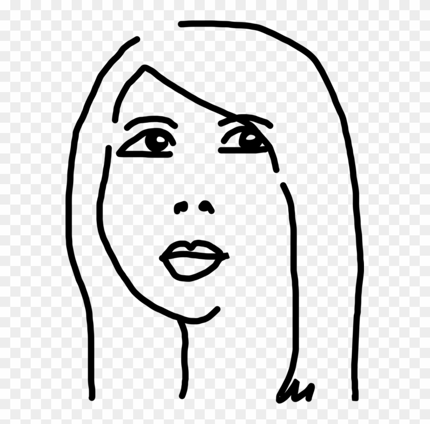 Black And White Woman Drawing Face Cartoon - Black And White Woman Drawing Face Cartoon #1490760