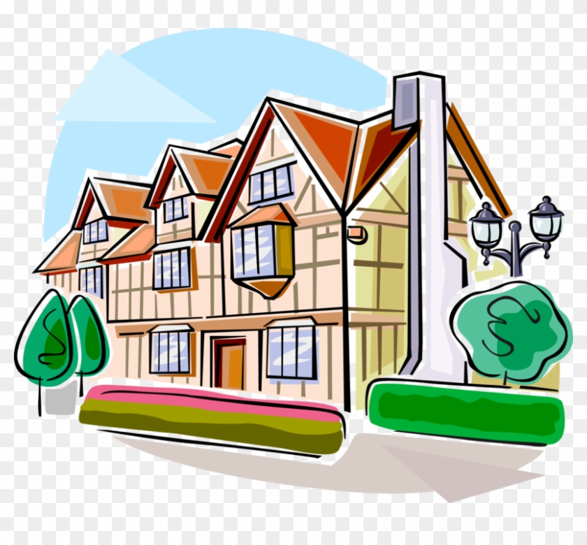 Vector Illustration Of Stratford Upon Avon Tudor Style - Vector Illustration Of Stratford Upon Avon Tudor Style #1491293