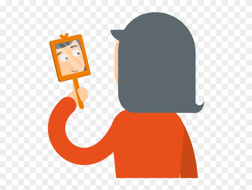 Person Looking In A Hand Mirror - Person Looking In A Hand Mirror - Free  Transparent PNG Clipart Images Download