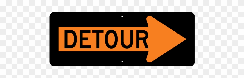 Long Detour Directional Construction Sign - Long Detour Directional Construction Sign #1493015