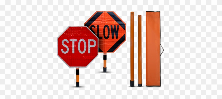 Stop / Slow Roll-up Paddle Sign Kit - Stop / Slow Roll-up Paddle Sign Kit #1493021