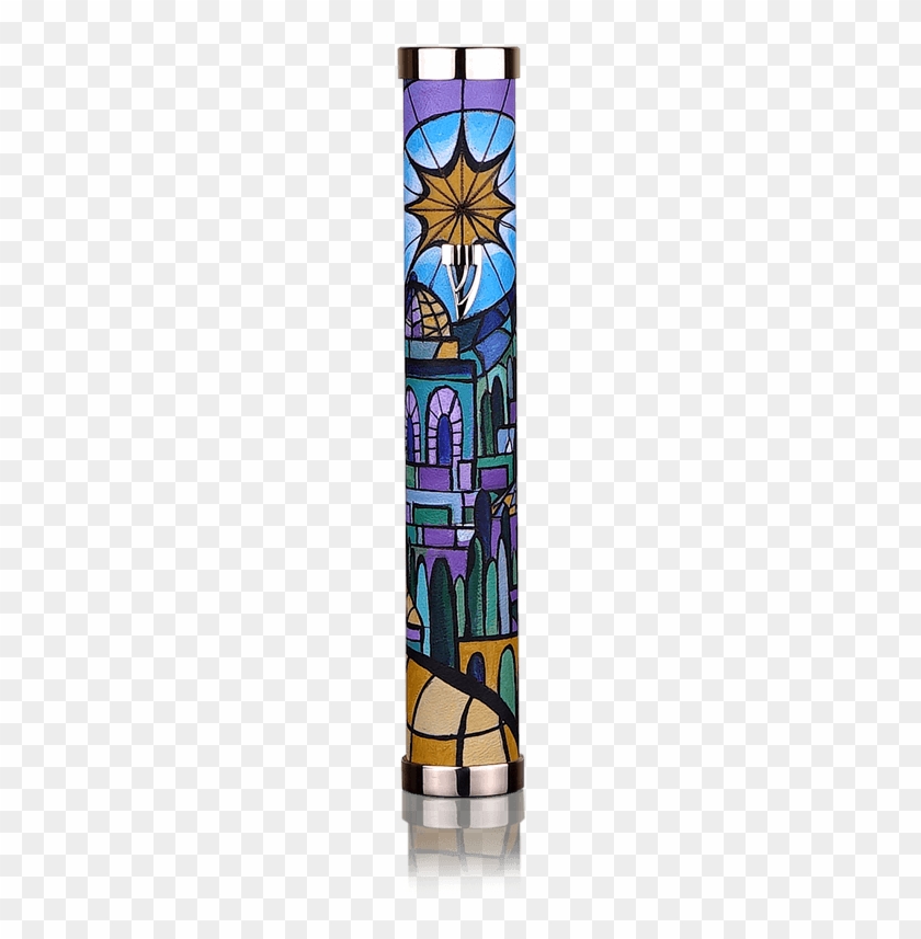 Case For Mezuzah "jerusalem" Abstraction Stained Glass - Case For Mezuzah "jerusalem" Abstraction Stained Glass #1495802