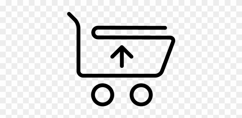 Supermarket Cart With Up Arrow Vector - Supermarket Cart With Up Arrow Vector #1495841