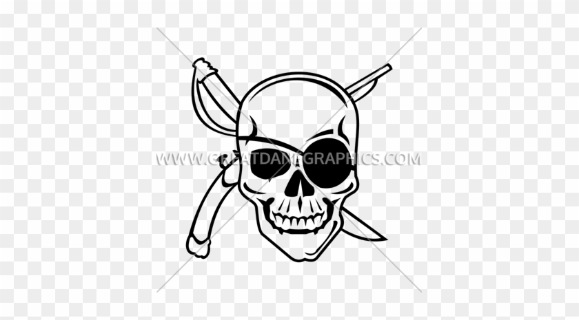 Pirate Skull With Gun And Sword - Pirate Skull With Gun And Sword #1496383