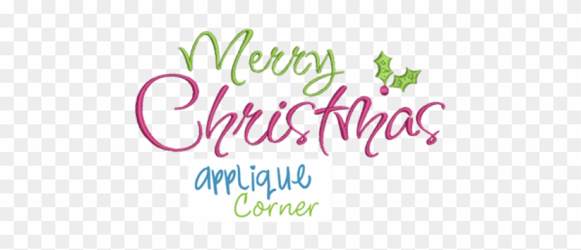 Merry Christmas Holly Applique Design - Merry Christmas Holly Applique Design #1497534
