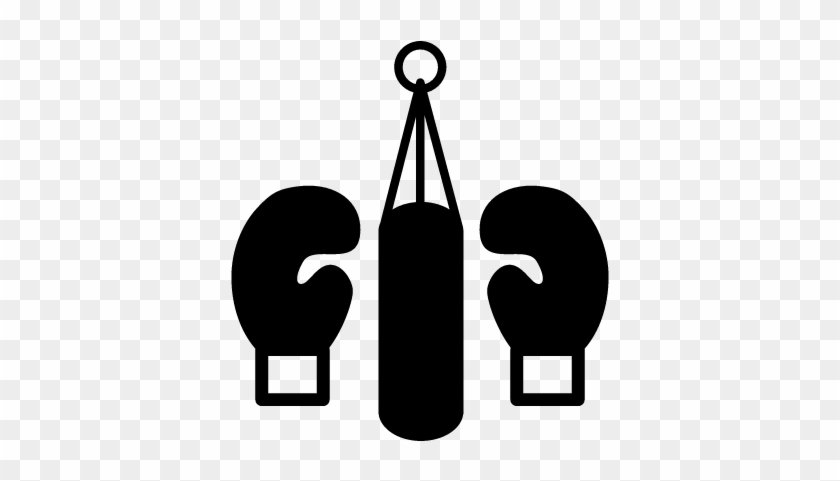Kickboxing Gloves And Hanging Weight Sack Free Vectors, - Kickboxing Gloves And Hanging Weight Sack Free Vectors, #1498859