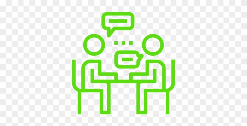 Two People, Seated At A Table, Talking, As Indicated - Two People, Seated At A Table, Talking, As Indicated #1499474