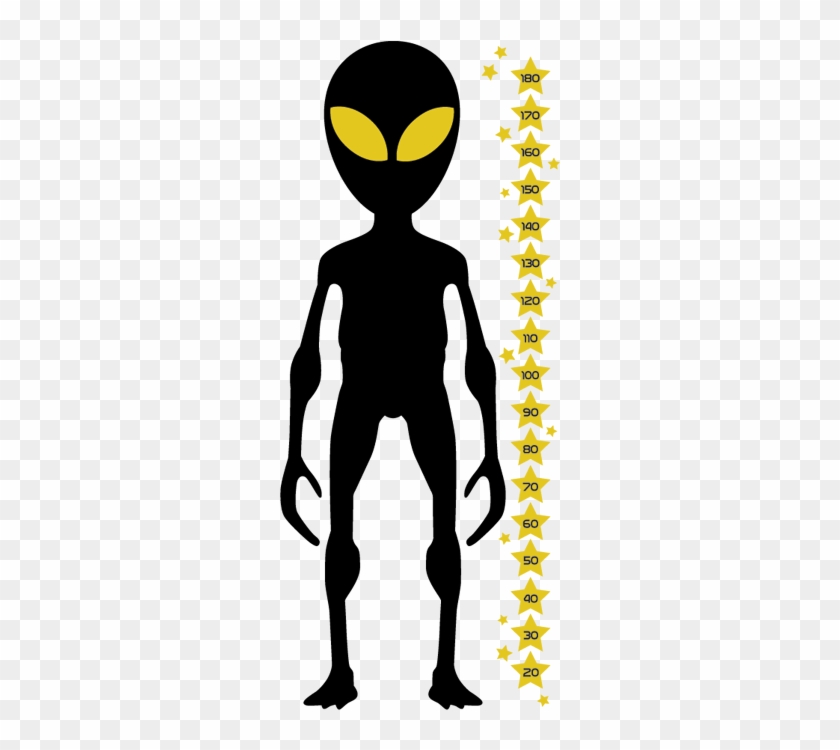 Alien Height Chart Kids Sticker - Alien Height Chart Kids Sticker #1499672