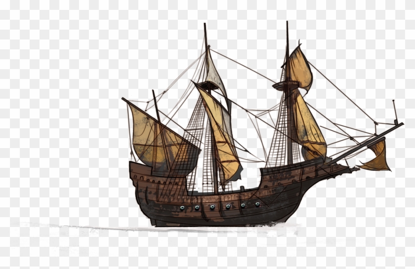 Colonial Ship, brown and white galleon boat illustration transparent  background PNG clipart | HiClipart