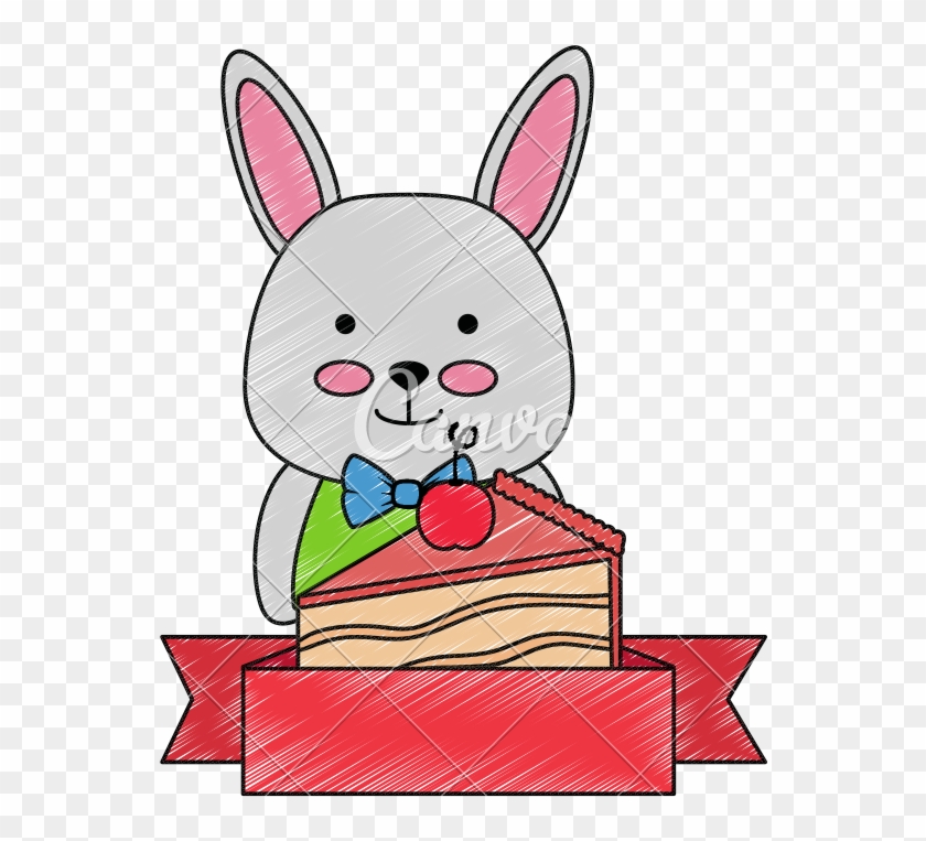 Rabbit With Sweet Cake Portion - Rabbit With Sweet Cake Portion #1500447