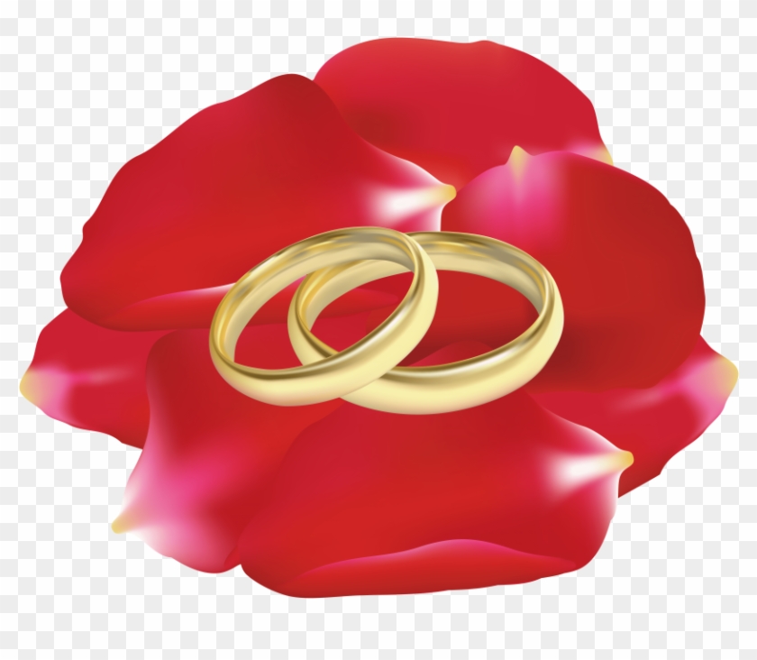 Download Wedding Rings In Rose Petals Clipart Png Photo - Download Wedding Rings In Rose Petals Clipart Png Photo #1501985