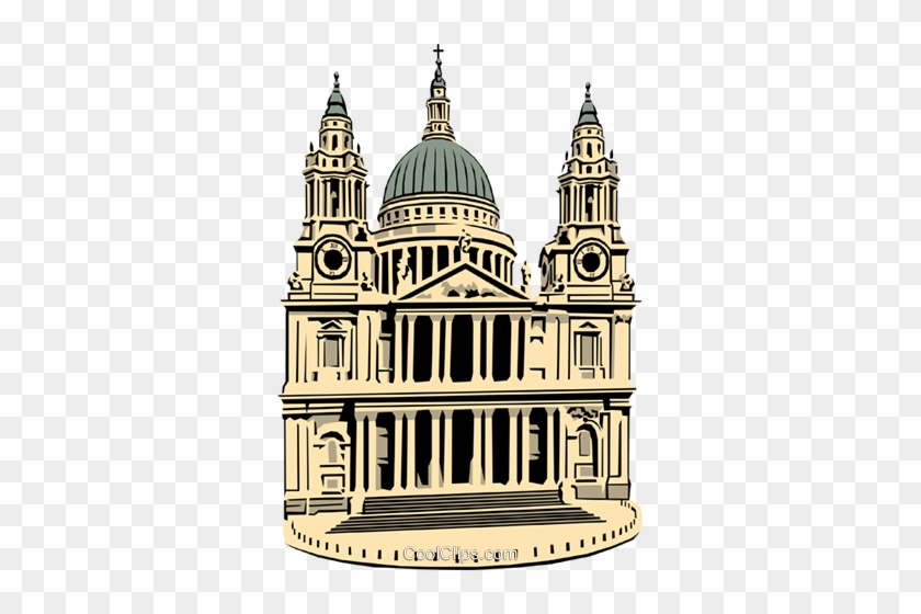 Paul's Cathedral Royalty Free Vector Clip Art Illustration - Paul's Cathedral Royalty Free Vector Clip Art Illustration #1502848