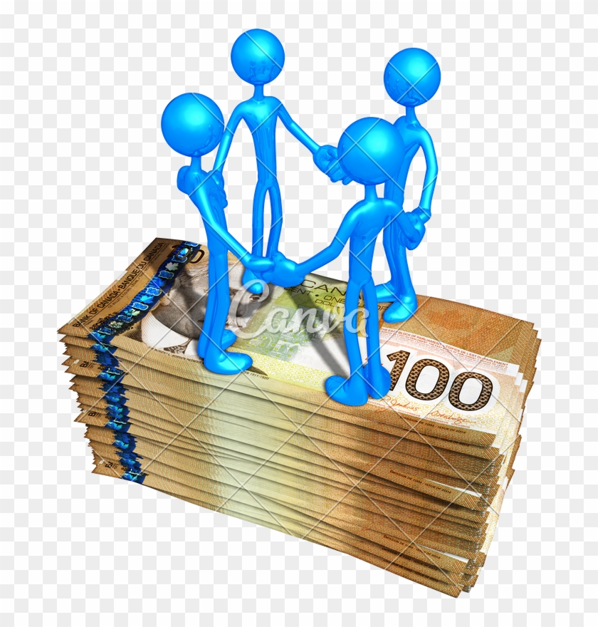 3d Blue Man Illustration Standing On Money - 3d Blue Man Illustration Standing On Money #1502925