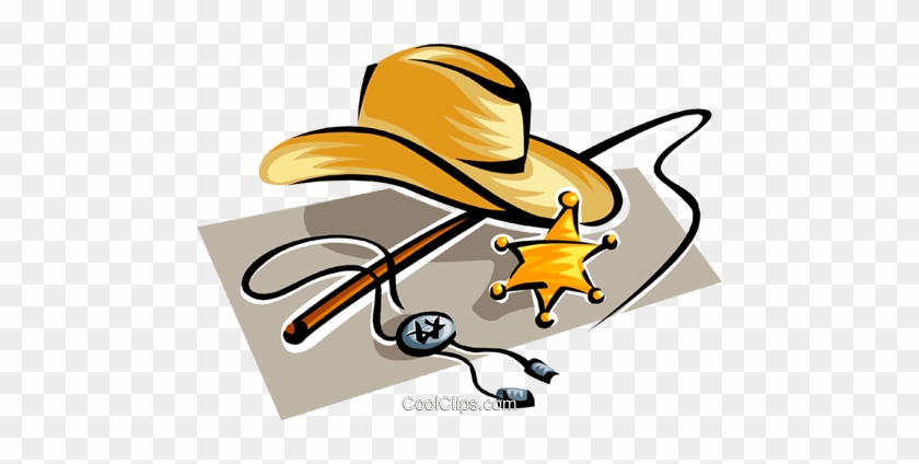 Cowboy Hat With Sheriff Badge Royalty Free Vector Clip - Cowboy Hat With Sheriff Badge Royalty Free Vector Clip #1503266