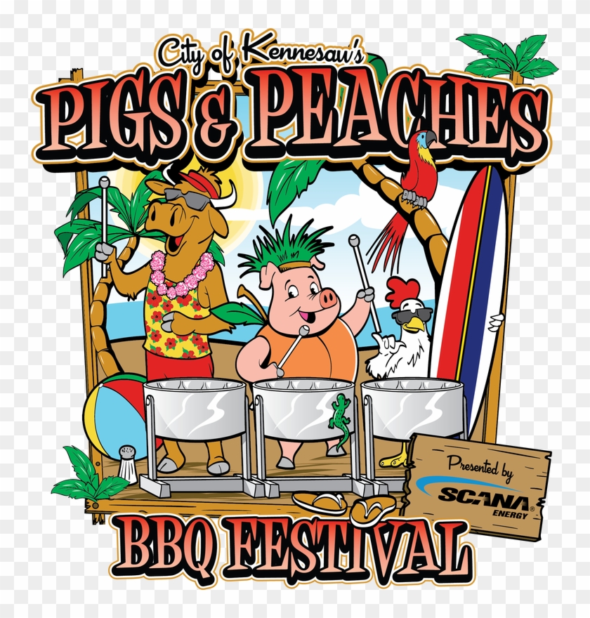Pigs & Peaches Bbq Festival Logo - Pigs & Peaches Bbq Festival Logo #1504049