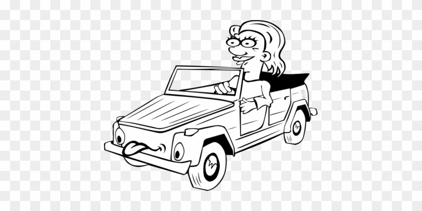 Cartoon Driving Motor Vehicle Drawing - Cartoon Driving Motor Vehicle Drawing #1504114