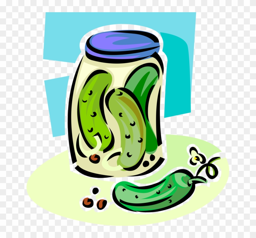 Vector Illustration Of Homemade Pickled Vegetable Cucumber - Vector Illustration Of Homemade Pickled Vegetable Cucumber #1504578