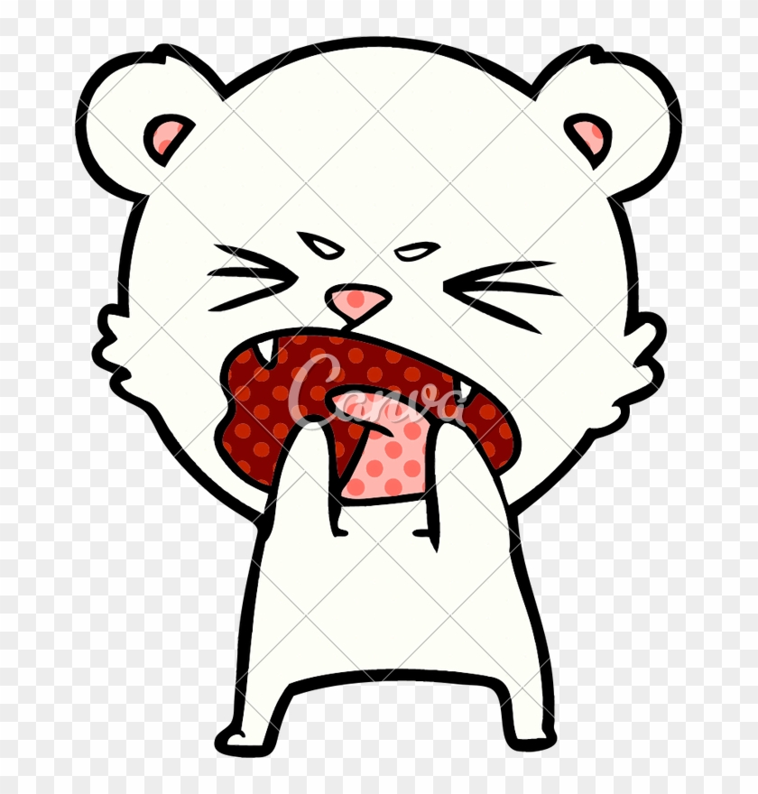 Angry Polar Bear Cartoon Vector Illustration Design - Angry Polar Bear Cartoon Vector Illustration Design #1504659