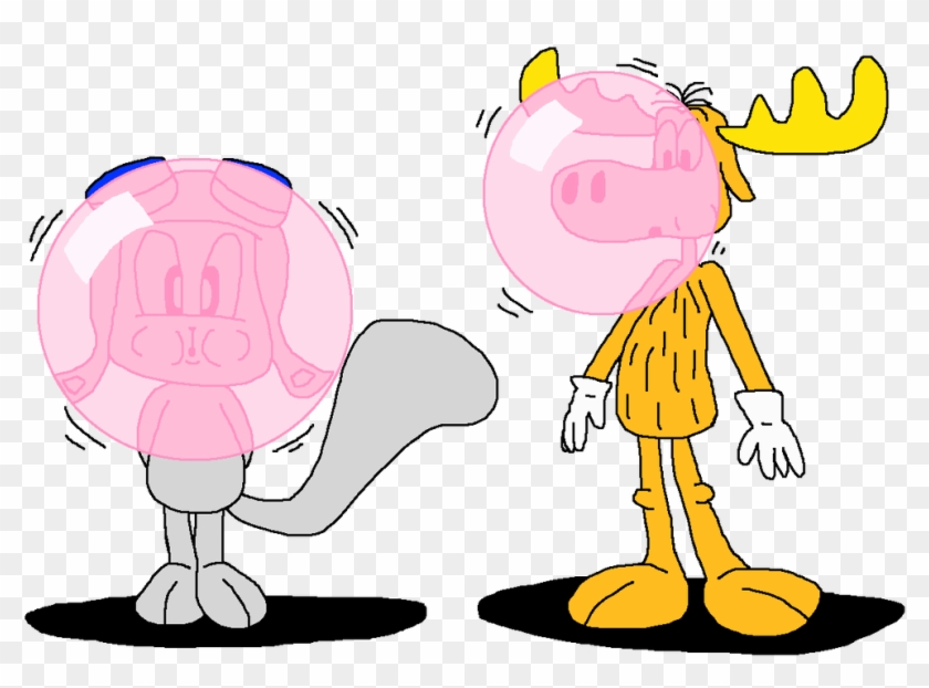 Rocky And Bullwinkle Blowing A Pink Bubble Gum By Pokegirlrules - Rocky And Bullwinkle Blowing A Pink Bubble Gum By Pokegirlrules #1505109