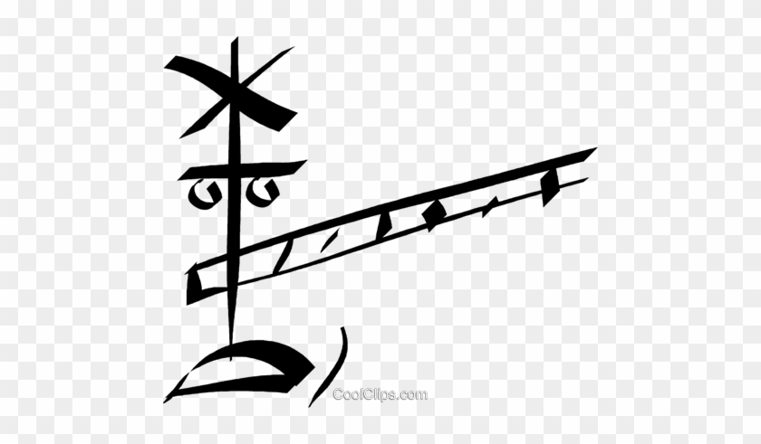 Railway Crossing Royalty Free Vector Clip Art Illustration - Railway Crossing Royalty Free Vector Clip Art Illustration #1506621