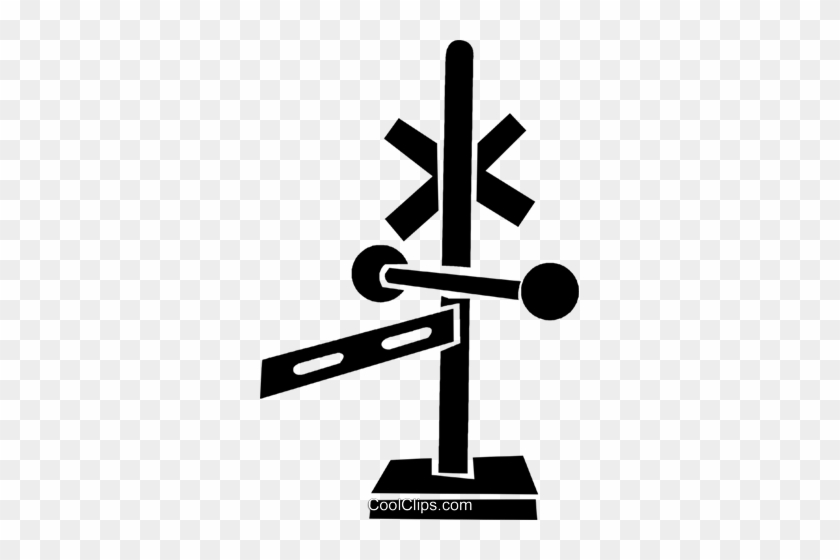 Railway Crossing Royalty Free Vector Clip Art Illustration - Railway Crossing Royalty Free Vector Clip Art Illustration #1506624