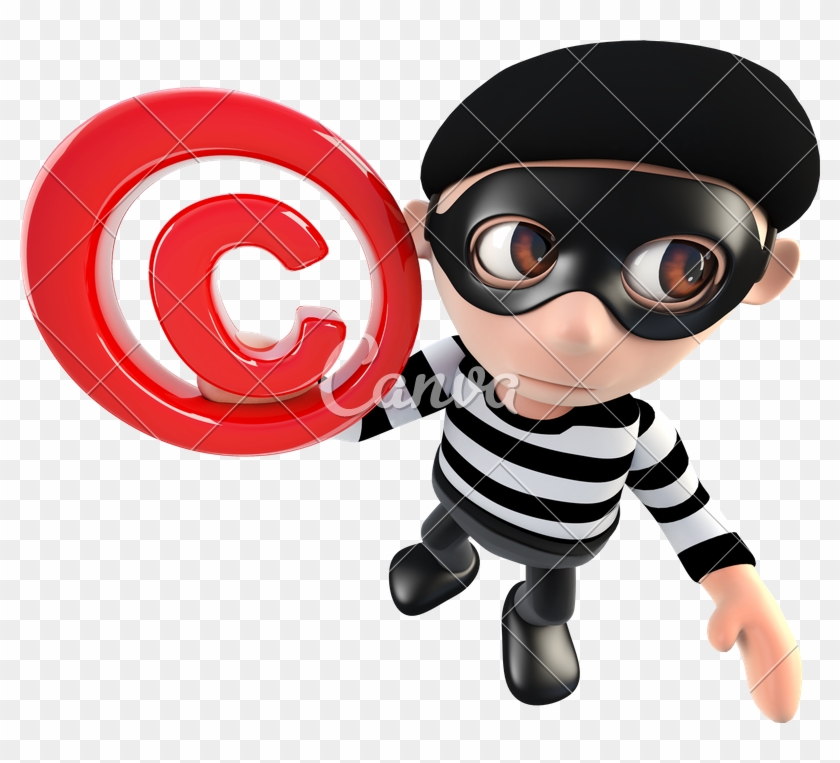 3d Funny Cartoon Burglar Thief Character Holding A - 3d Funny Cartoon Burglar Thief Character Holding A #1506625