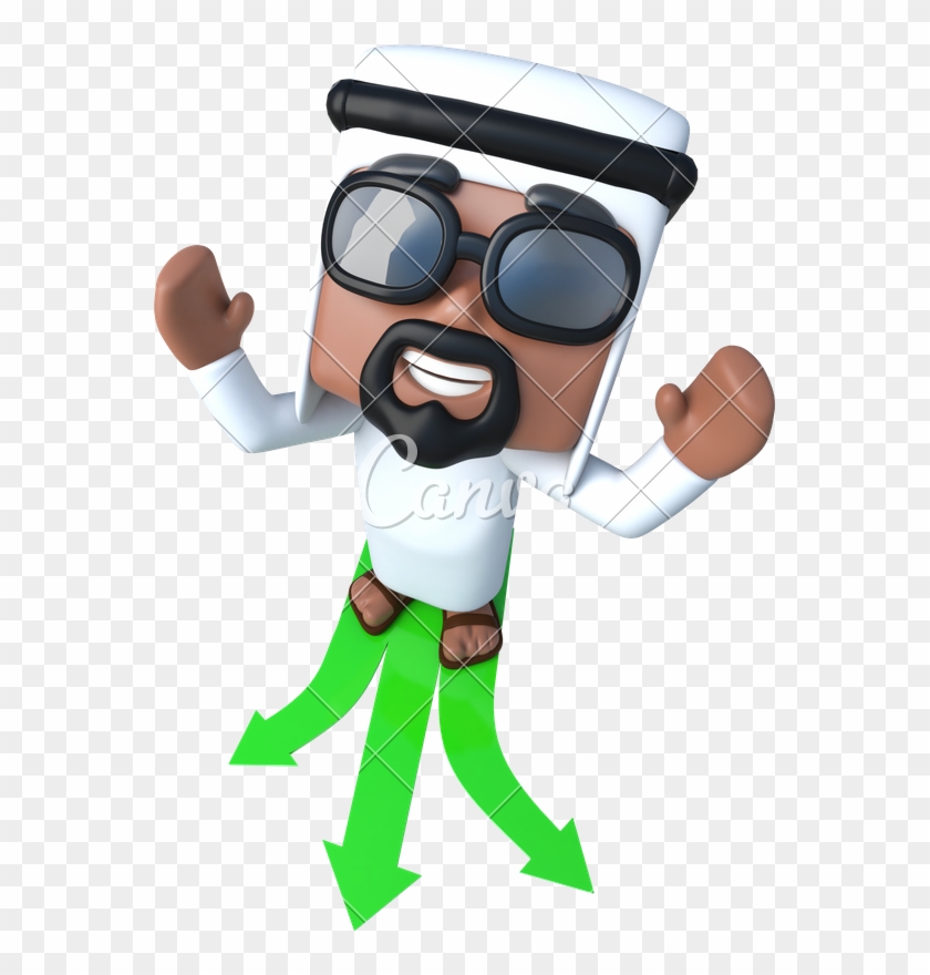 3d Funny Cartoon Arab Sheik Character Choosing Which - 3d Funny Cartoon Arab Sheik Character Choosing Which #1506634