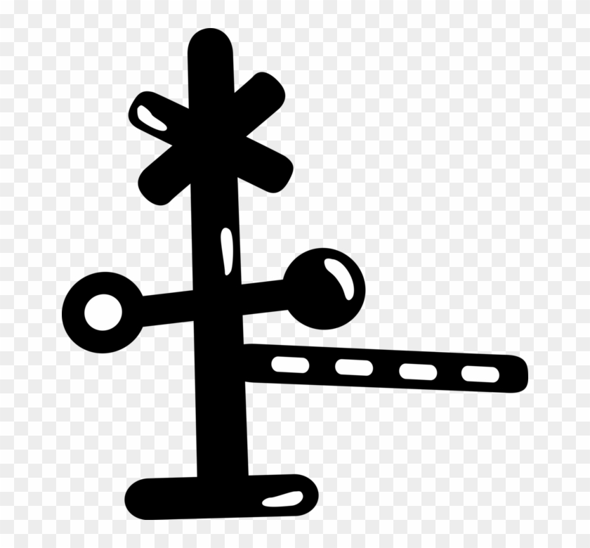 Railway Crossing Royalty Free Vector Clip Art Illustration - Railway Crossing Royalty Free Vector Clip Art Illustration #1506640