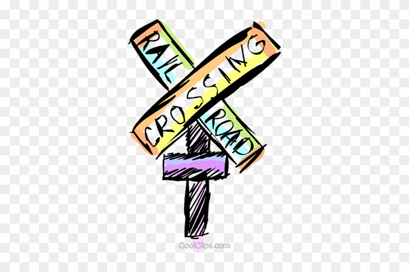 Railway Crossing Sign Royalty Free Vector Clip Art - Railway Crossing Sign Royalty Free Vector Clip Art #1506646