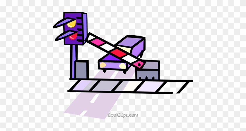 Vehicle Stopped At A Train Crossing Royalty Free Vector - Vehicle Stopped At A Train Crossing Royalty Free Vector #1506655