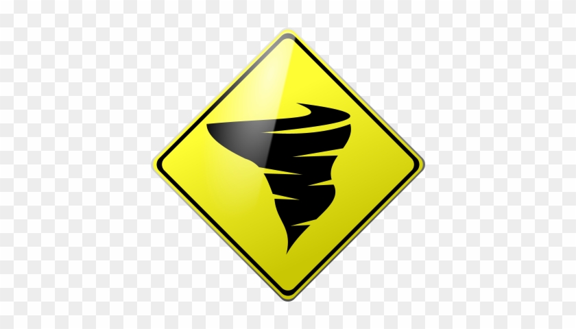 Caution Tornado - Lyle Lw9-11b-24da Traffic Sign, 24 X 24in, Bk/yel, #233929
