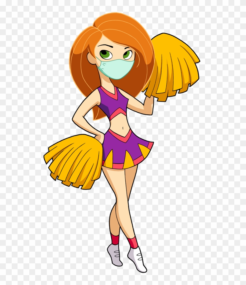 Cheerleader Kim Possible Wearing A Surgical Mask By - Kim Possible Cheerleader Cartoon #233958
