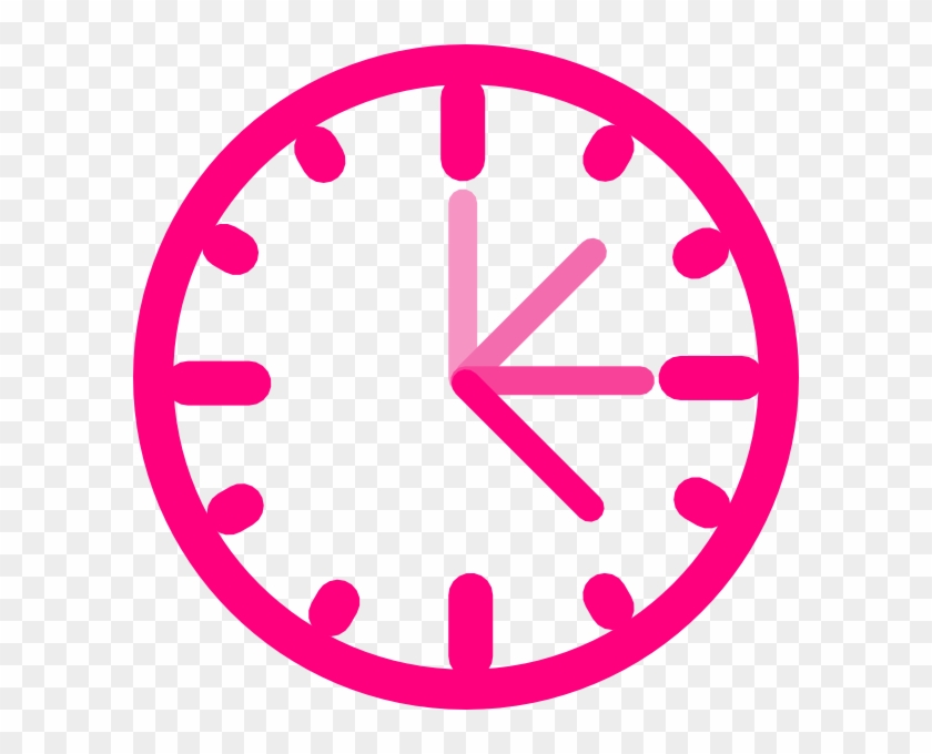 Pink Clock Clip Art At Clkercom Vector - Pink Clock Png #233976