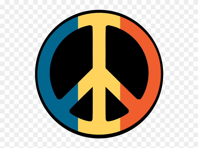 Romania Peace Symbol Flag 4 555px - Rasta Sticker #234146