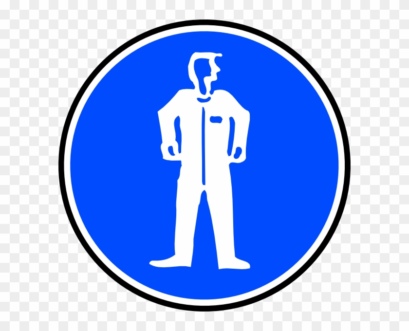 Mandatory Bodily Protection Blue Sign Sticker Clip - Mandatory Bodily Protection Blue Sign Sticker Clip #234169