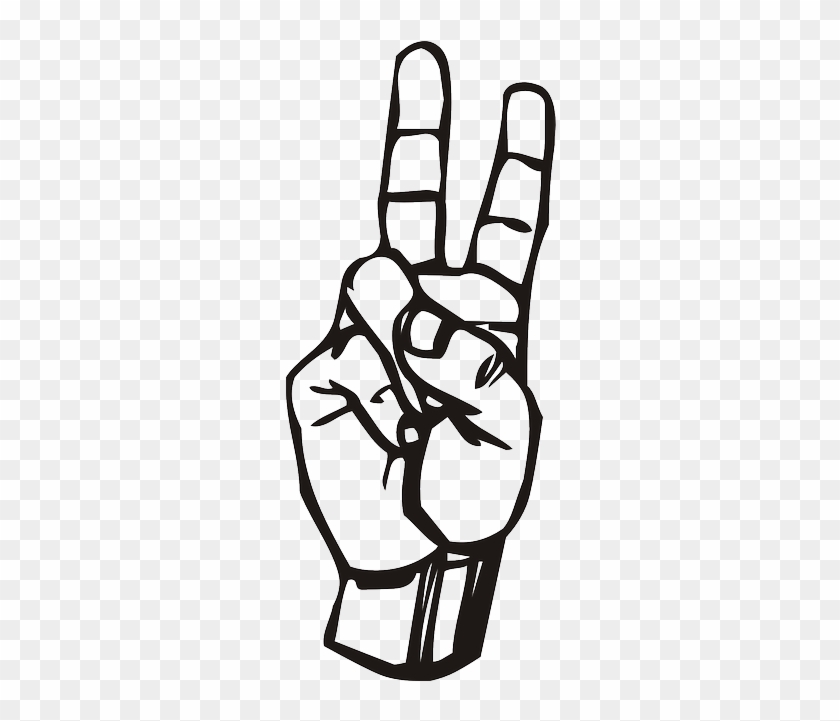 Vítězství Prsty - Letter V In Sign Language #234552