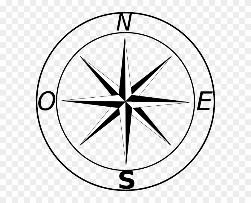 North Star Compass Clip Art At Clker - Cardinal And Intermediate Directions #234581