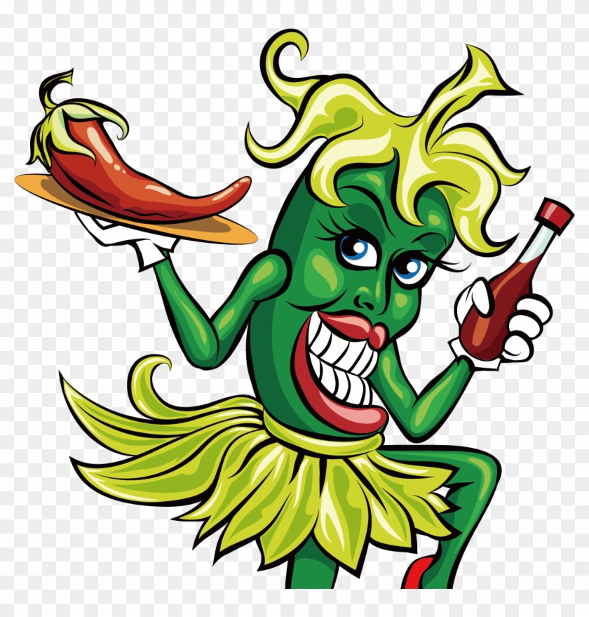 Jalapexf1o Bell Pepper Chili Pepper Clip Art - Green Pepper Hot Sauce Cartoon #234639