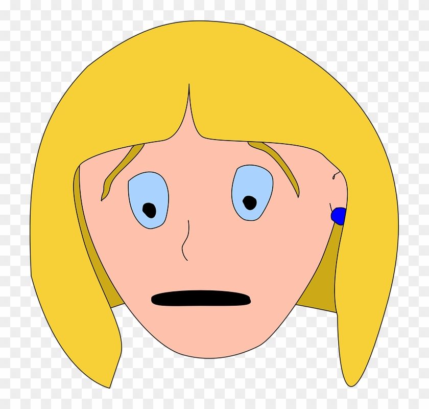 Scared Clip Art At Vector Clip Art Online Royalty - Afraid Face Girl Clipart #234659